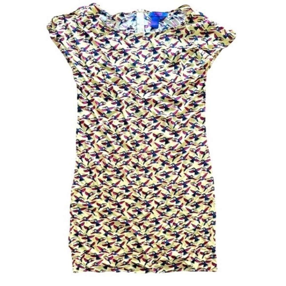 Twiggy London Cap Sleeve Sheath‎ Dress with Hummingbirds Women's Size M